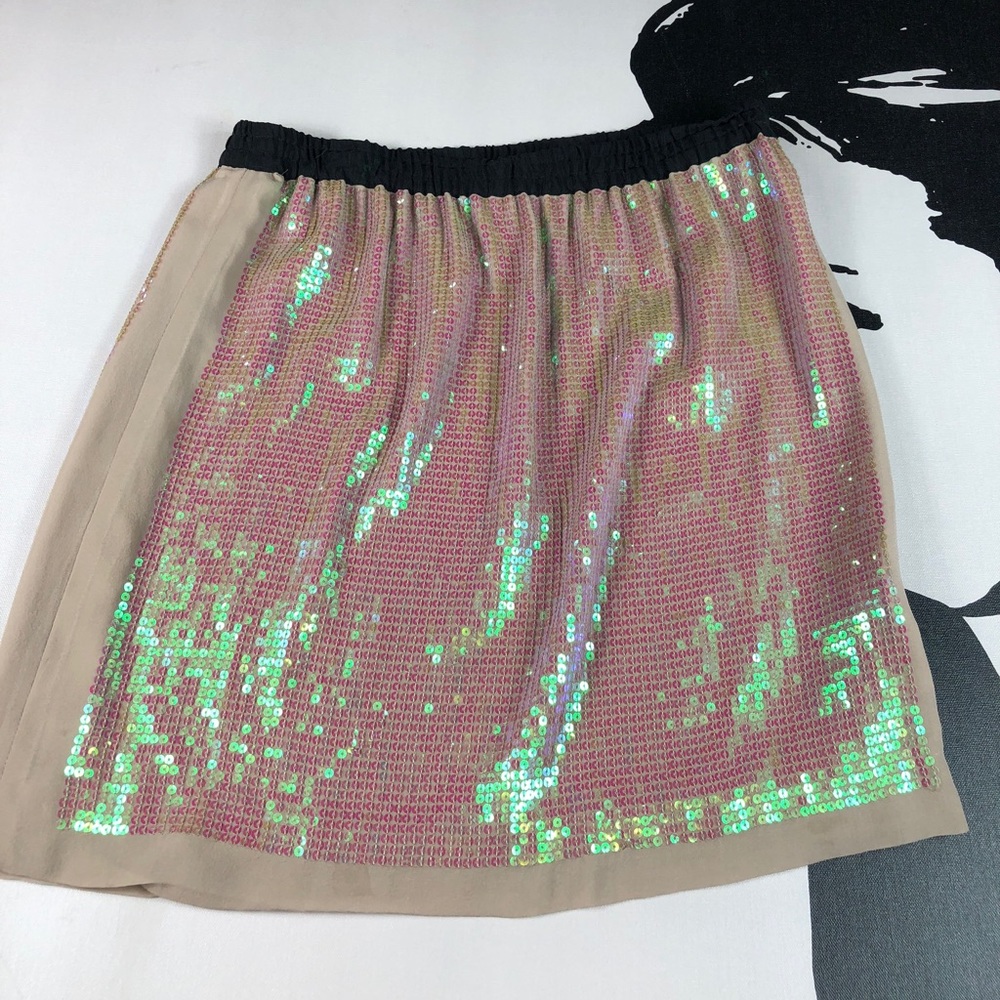 BCBG Max Azria Womens Beige Mini Skirt Lined